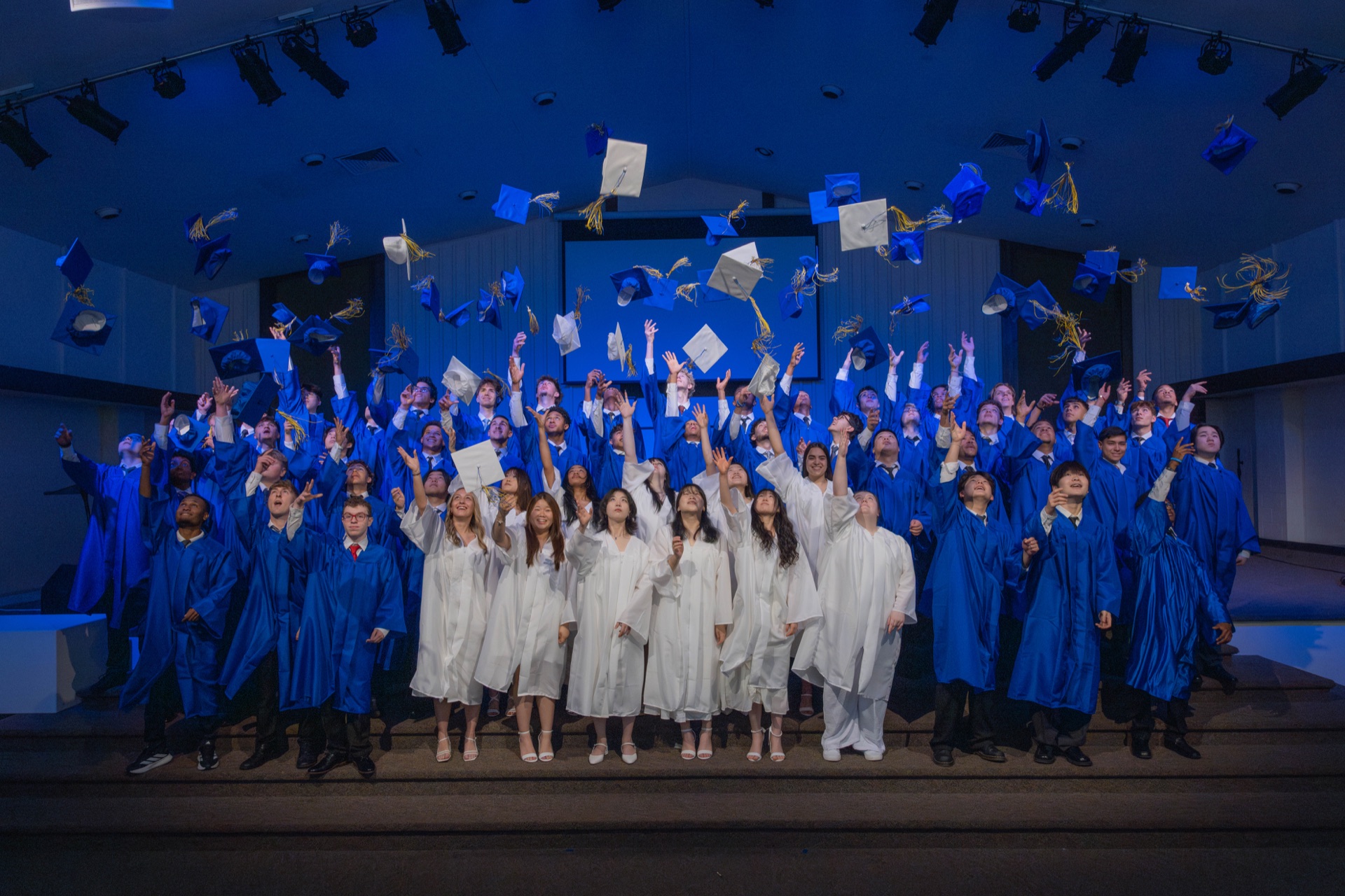 Global Vision Online graduating class celebrating